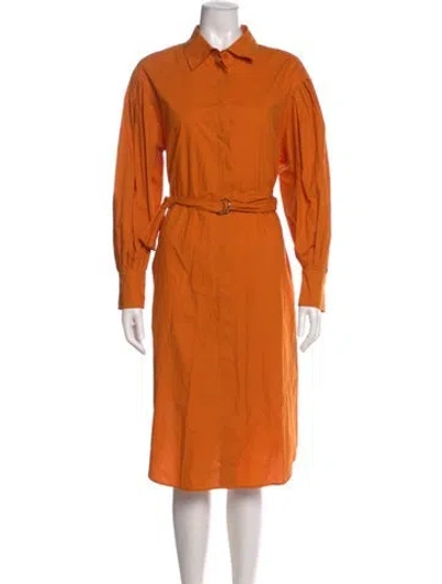 Pre-owned Carolina Herrera Midi Length Dress In Orange
