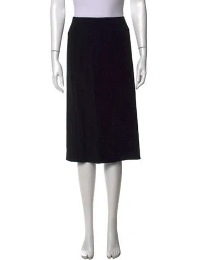 Pre-owned Carolina Herrera Midi Length Skirt In Black
