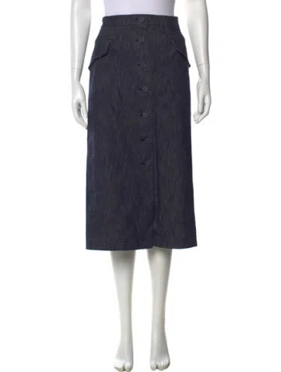 Pre-owned Carolina Herrera Midi Length Skirt In Blue