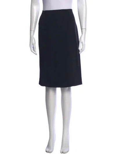 Pre-owned Carolina Herrera Midi Length Skirt In Blue
