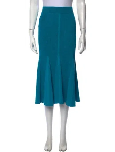Pre-owned Carolina Herrera Midi Length Skirt In Blue
