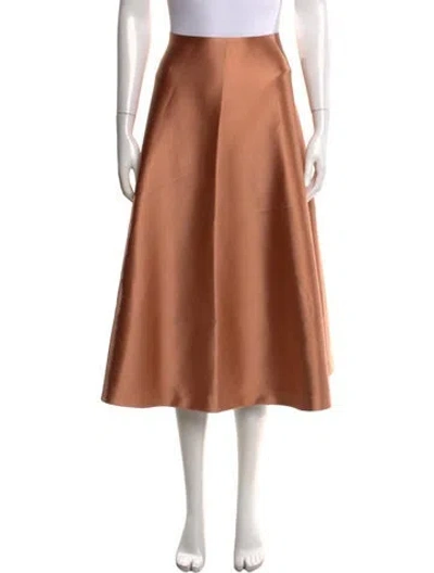 Pre-owned Carolina Herrera Midi Length Skirt In Orange