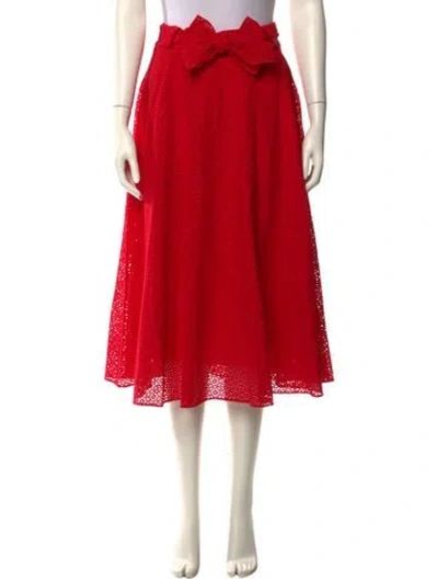 Pre-owned Carolina Herrera Midi Length Skirt W/ Tags In Red