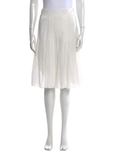 Pre-owned Carolina Herrera Midi Length Skirt In White