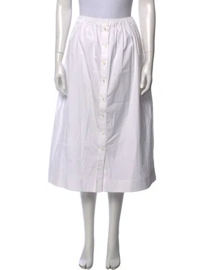 Pre-owned Carolina Herrera Midi Length Skirt In White