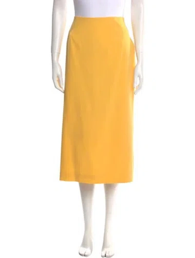 Pre-owned Carolina Herrera Midi Length Skirt In Yellow