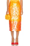 Carolina Herrera Ombré-effect Sequinned Midi Skirt In Marigold Multi
