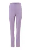 Carolina Herrera Mid-rise Bi-stretch Wool Tailoring Straight-leg Pants In Purple