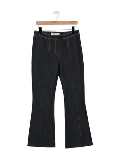 Pre-owned Carolina Herrera Mid-rise Flared Jeans In Blue