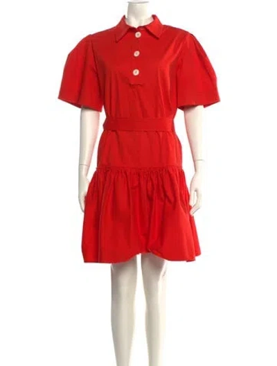 Pre-owned Carolina Herrera Mini Dress In Red
