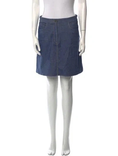 Pre-owned Carolina Herrera Mini Skirt In Blue