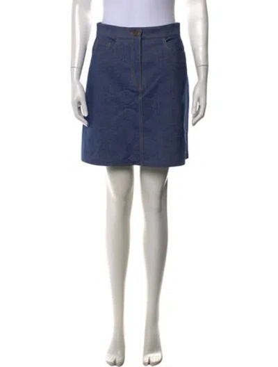 Pre-owned Carolina Herrera Mini Skirt In Blue