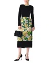 Carolina Herrera Mixed Media Midi Dress In Multi