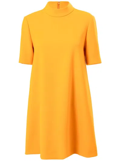 Carolina Herrera Mock-neck A-line Mini Dress In Orange