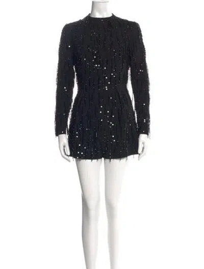 Pre-owned Carolina Herrera Mock Neck Jumpsuit In Black