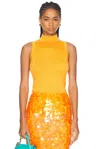 Carolina Herrera Mock Neck Top In Marigold