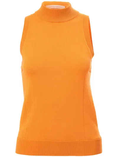 Carolina Herrera T-shirt Mit Stehkragen In Orange