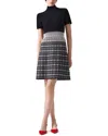 Carolina Herrera Mock Neck Wool-blend Mini Dress In Black
