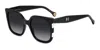Carolina Herrera Her 0128/s 80s/9o 54 Women's Sunglasses - Black And White Frame, Grey Gradient Lens