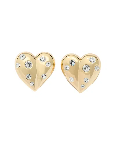 Carolina Herrera Molded Heart Stud Clip-on Earrings In Multi