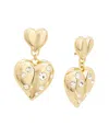 Carolina Herrera Molded Metal Heart Drop Clip-on Earrings In Multi