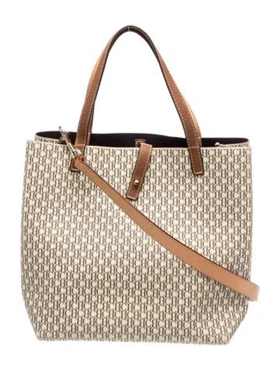 Pre-owned Carolina Herrera Monogram Crossbody Bag In Neutral