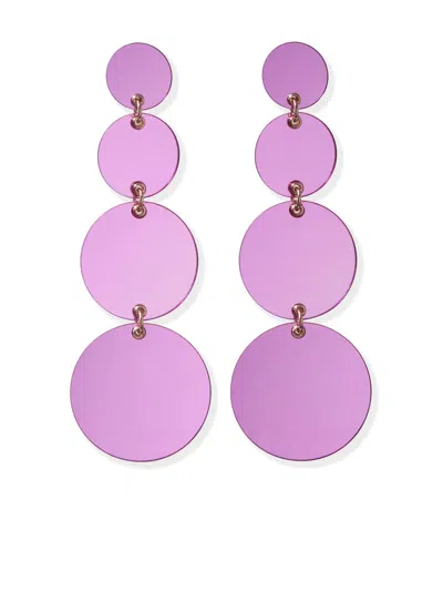 Carolina Herrera Multi-disc Dangling Earrings In Purple