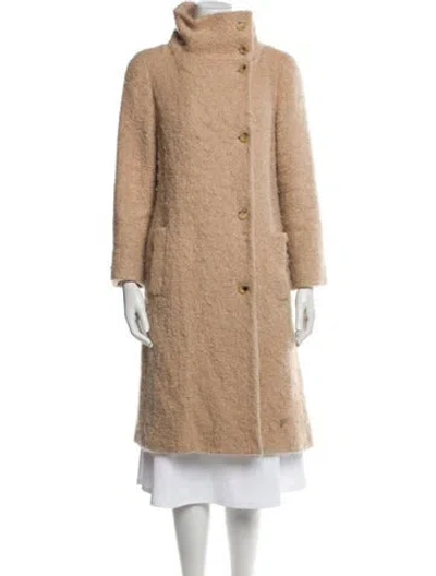 Pre-owned Carolina Herrera Nylon Faux Fur Coat In Neutral
