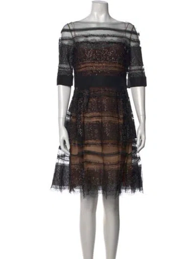 Pre-owned Carolina Herrera Nylon Midi Length Dress In Black