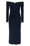 Carolina Herrera Schulterfreies Midikleid In Blue