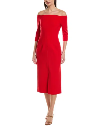 Carolina Herrera Off Shoulder Dress In Red