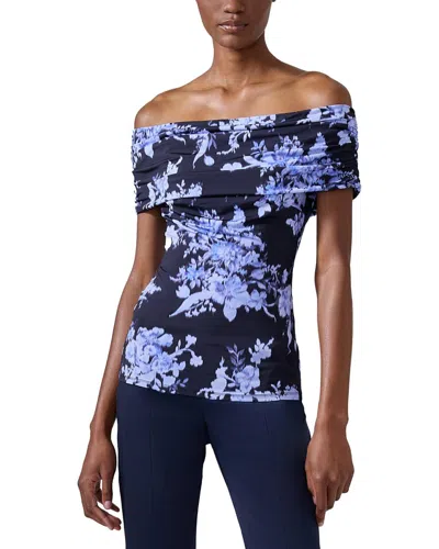 Carolina Herrera Off Shoulder Gathered Top In Black