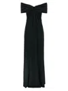 Carolina Herrera Off-shoulder Gown Dress In Black