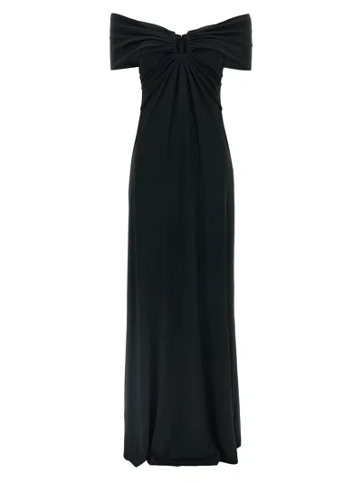 Carolina Herrera Off-shoulder Gown Dress In Black
