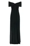 Carolina Herrera Off-shoulder Draped Gown In Black