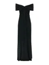 Carolina Herrera Off-shoulder Draped Gown In Black