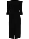 Carolina Herrera Off-shoulder Midi Dress In Black