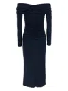 Carolina Herrera Schulterfreies Midikleid In Blue