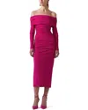 Carolina Herrera Off-shoulder Midi Dress In Pink