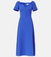 Carolina Herrera Contrast-trimmed Satin Midi Dress In Purple