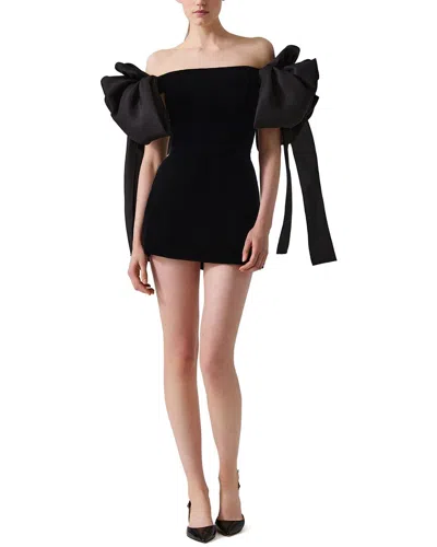 Carolina Herrera Off-shoulder Mini Dress In Black