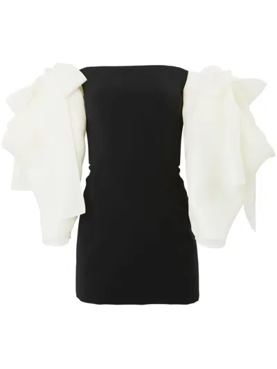 Carolina Herrera Off-shoulder Mini Dress In Black