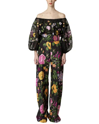 CAROLINA HERRERA CAROLINA HERRERA OFF-SHOULDER PUFF SLEEVE SILK TOP