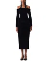 Carolina Herrera Off-shoulder Ruched Midi Dress In Black