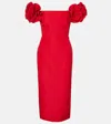 Carolina Herrera Off-shoulder Silk Cocktail Dress In Red