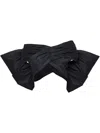 Carolina Herrera Bow-embellished Crossover Silk Cropped Top In Black