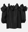 Carolina Herrera Rosette Off-shoulder Top In Black