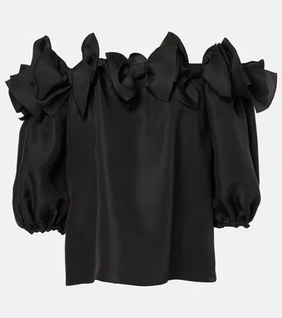 CAROLINA HERRERA OFF-SHOULDER SILK TOP