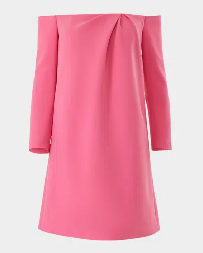 CAROLINA HERRERA OFF-THE-SHOULDER 3/4-SLEEVE MINI DRESS
