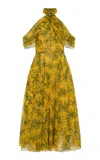 Carolina Herrera Off-the-shoulder Chiffon  Dress In Yellow